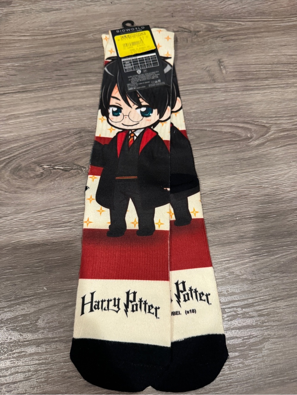 Harry Potter Bioworld Harry & Ron Chibi New With Tags Men’s Socks Size 10-13